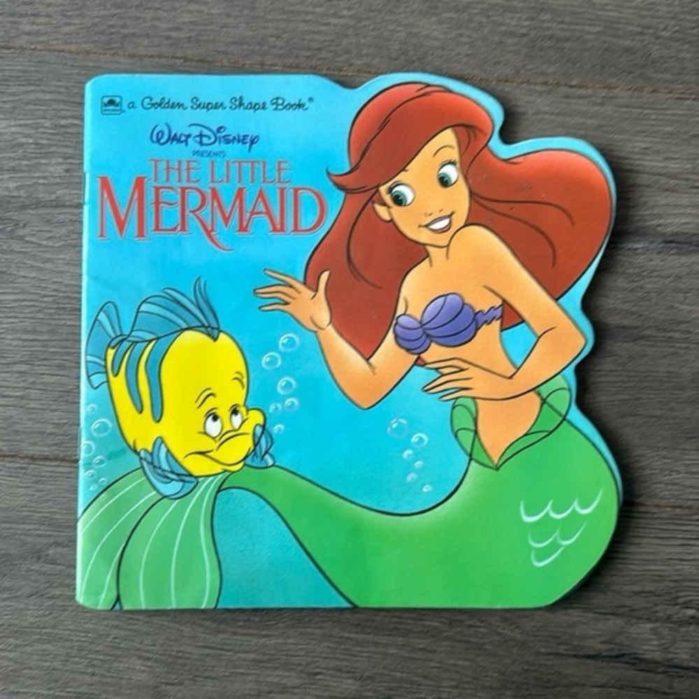Disney s the Little Mermaid Golden Super Shape Book Vintage 1991 Softcover RARE